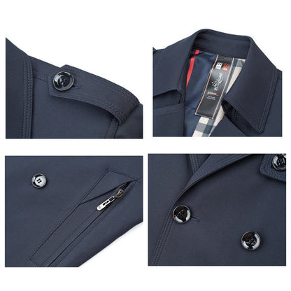 Chaqueta Gabardina Cruzada Para Hombre