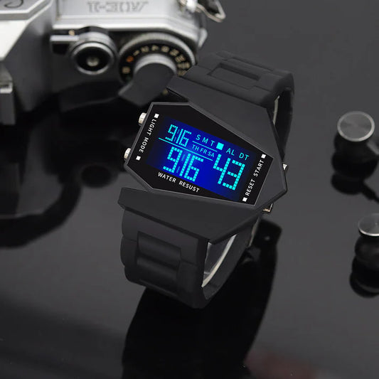 B12 Air - Reloj LED creativo con forma de avión