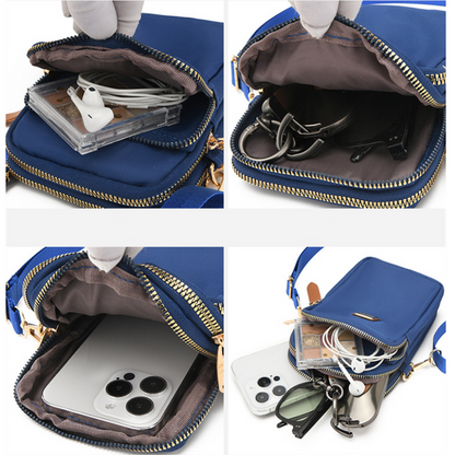 Elegante bolso bandolera de 3 capas