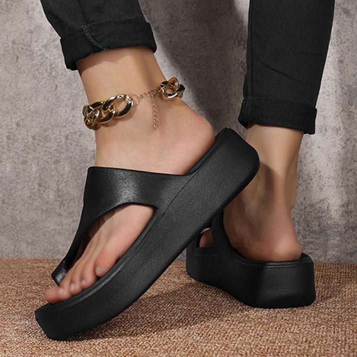Sandalias De Plataforma Con Tira Para El Dedo Del Pie