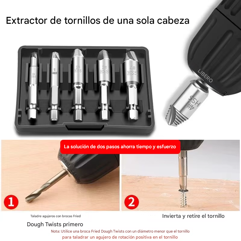 🔩 X-Grip™ - Extractor de Tornillos Dañados (Pack de 5)
