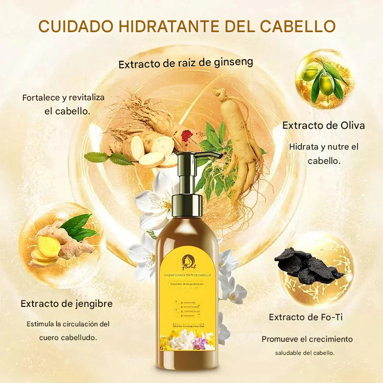 Shampoo Everglow japonés de tinte natural para el cabello de larga duración.