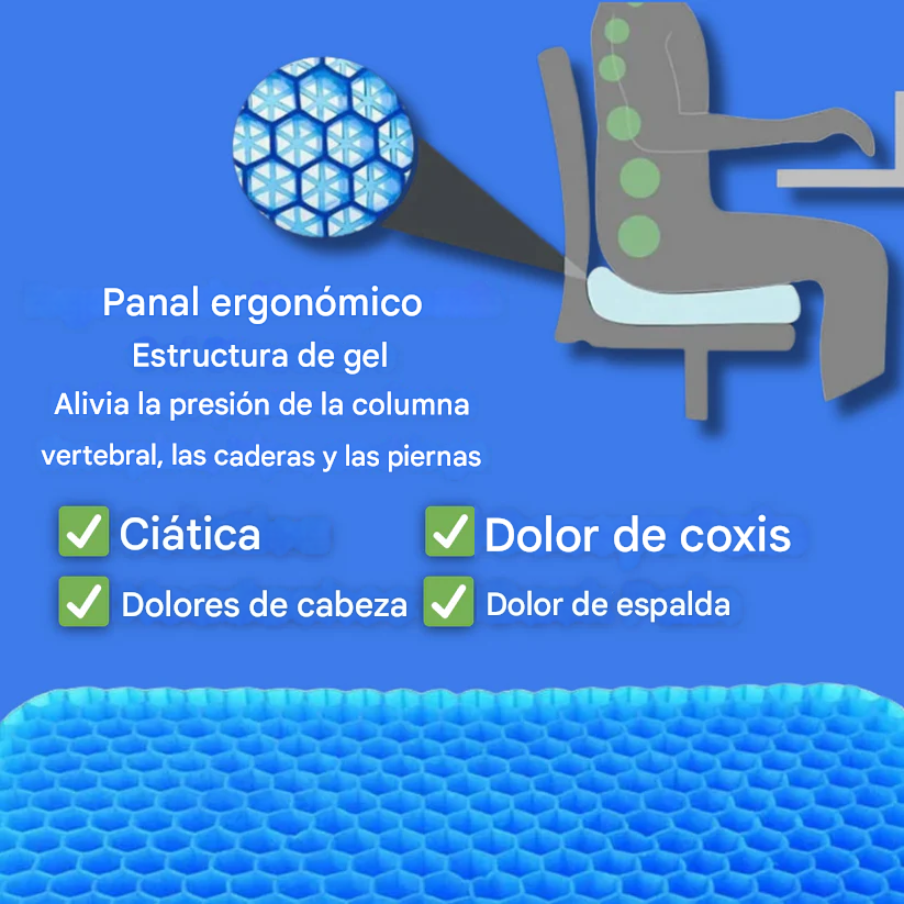 Ergo Ease - Cojín de gel ergonómico