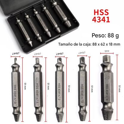 🔩 X-Grip™ - Extractor de Tornillos Dañados (Pack de 5)