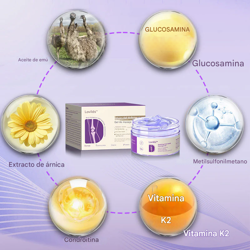 🔥PROMO 2x1🔥 LOVILDS™ Gel Calmante Para El Dolor De Artritis Con Cúrcuma Y Aceite De Emú