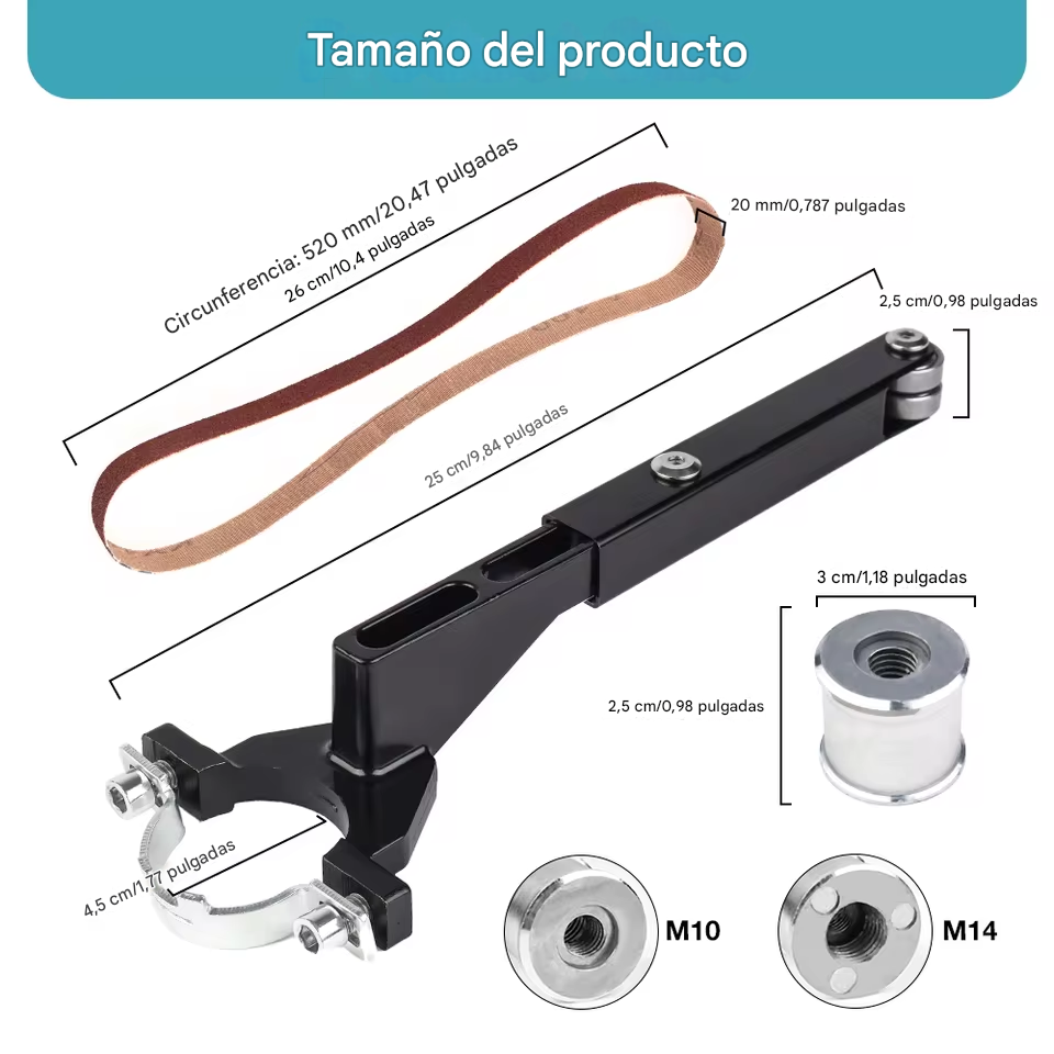 🔧 1 Adaptador de Lijadora de Banda ProFitGear™ + 2 Lijas Intercambiables