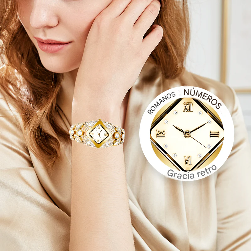 Nuevo Reloj De Cuarzo Con Diamantes