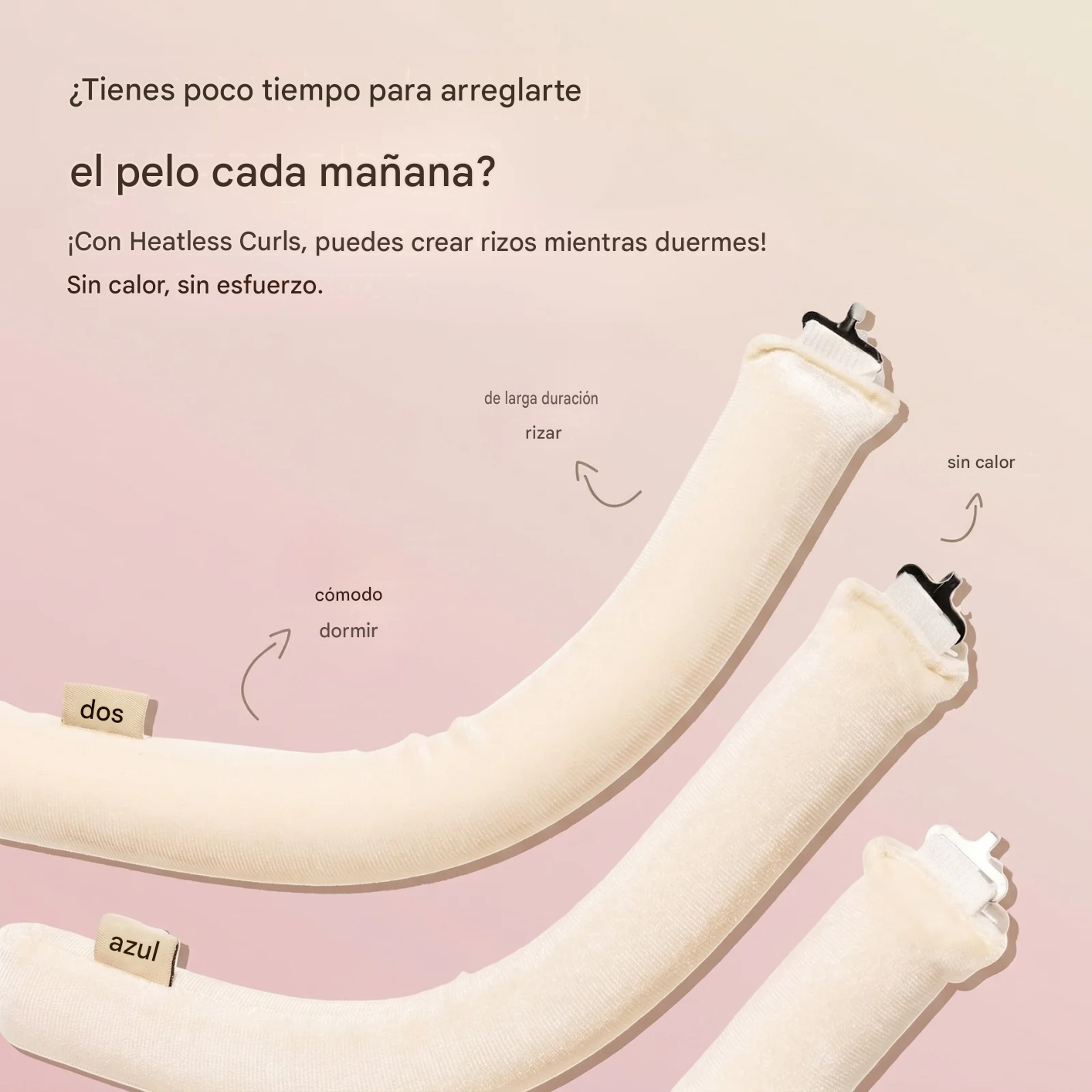 ( Pack x3 ) Rulos De Terciopelo - Rizos Sin Calor