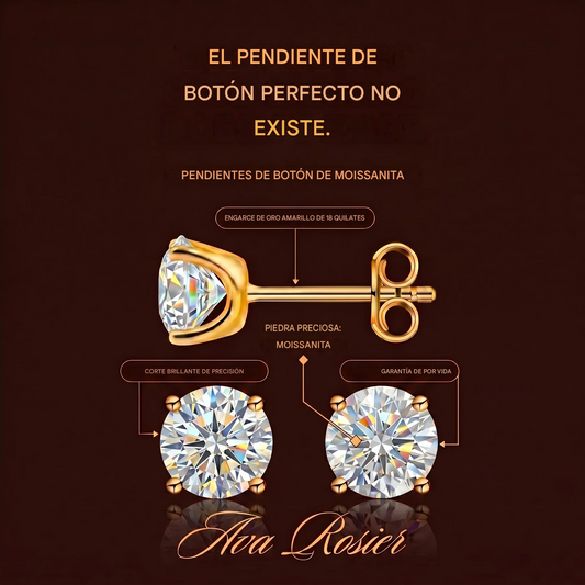 Pendientes Solitario De Moissanita Y Diamante