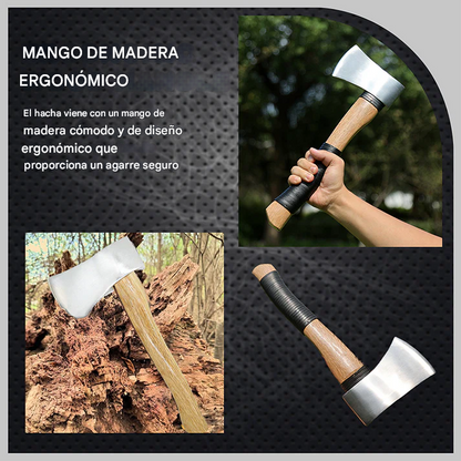Hacha Duradera Con Mango De Madera ( 38 Cm )