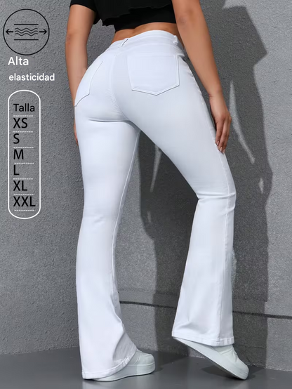 Jeans Bota Campana Tiro Alto