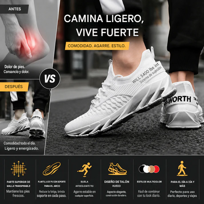 Luxor™ Zapatillas Cómodas Y Transpirables Soporte Ergonómico Con Suela Antideslizante ✨