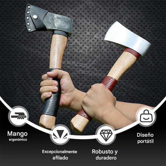 Hacha Duradera Con Mango De Madera ( 38 Cm )
