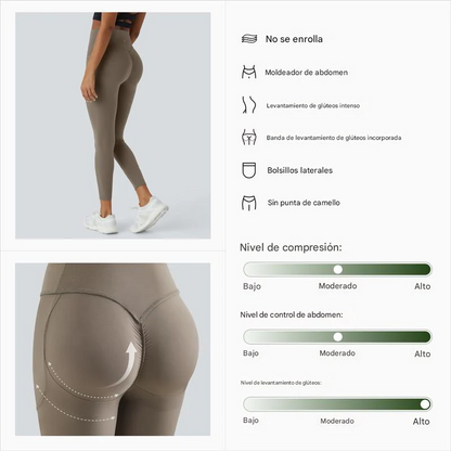 Pantalón Leggin Adelgazantes De Cintura Alta Levantan Glúteos
