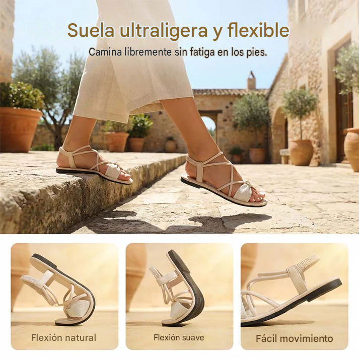 SoftLuxe™ Sandalias Planas Con Tiras Cruzadas