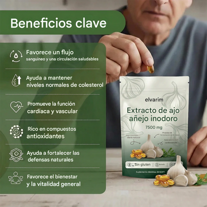 Extracto De Ajo Envejecido - ( 30 Cap ) Cápsulas Blandas Inodoras De 7500 MG