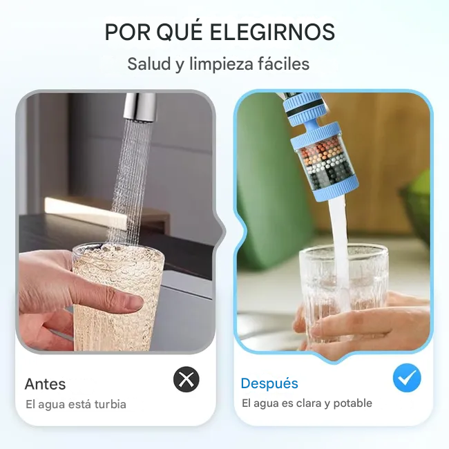 (Pague 1 lleve 2✨🔥) Filtro purificador de agua para grifo🚿