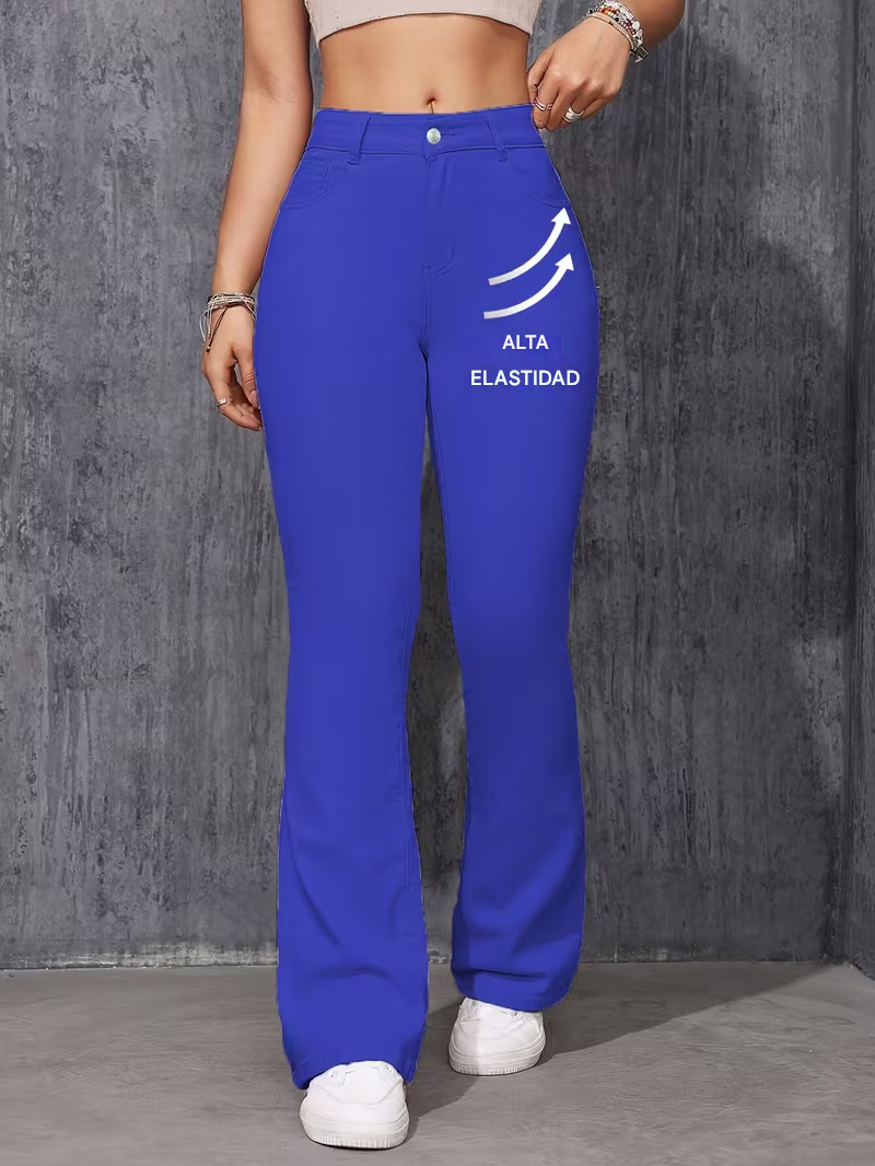 Jeans Bota Campana Tiro Alto