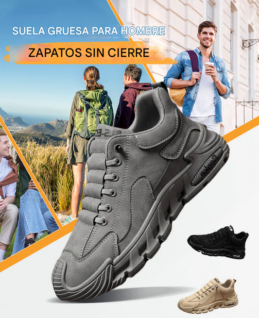 UrbanWalkers - Zapatillas Casual para Hombre con Suela Gruesa Antideslizante