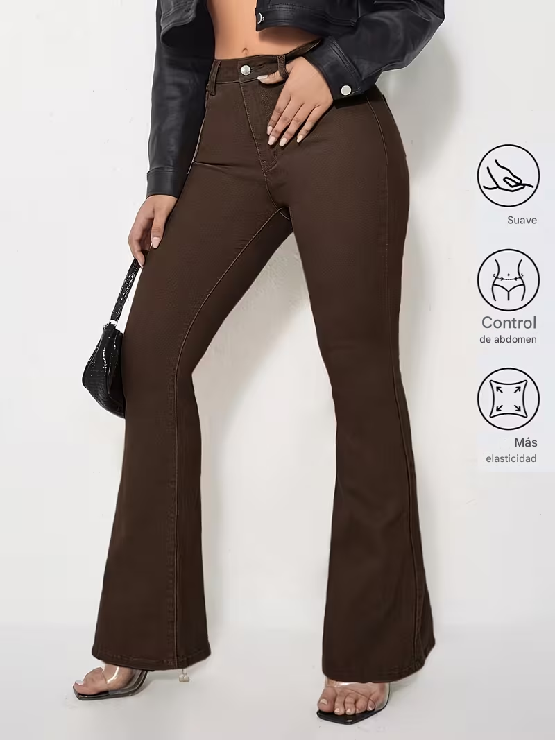 Jeans Bota Campana Tiro Alto