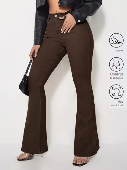 Jeans Bota Campana Tiro Alto