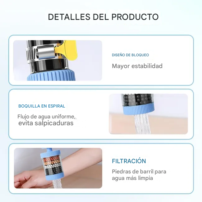 (Pague 1 lleve 2✨🔥) Filtro purificador de agua para grifo🚿