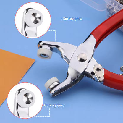 PowerSnap™ Kit Pro - Remachadora De Botones A Presión + 200 Mas Broches