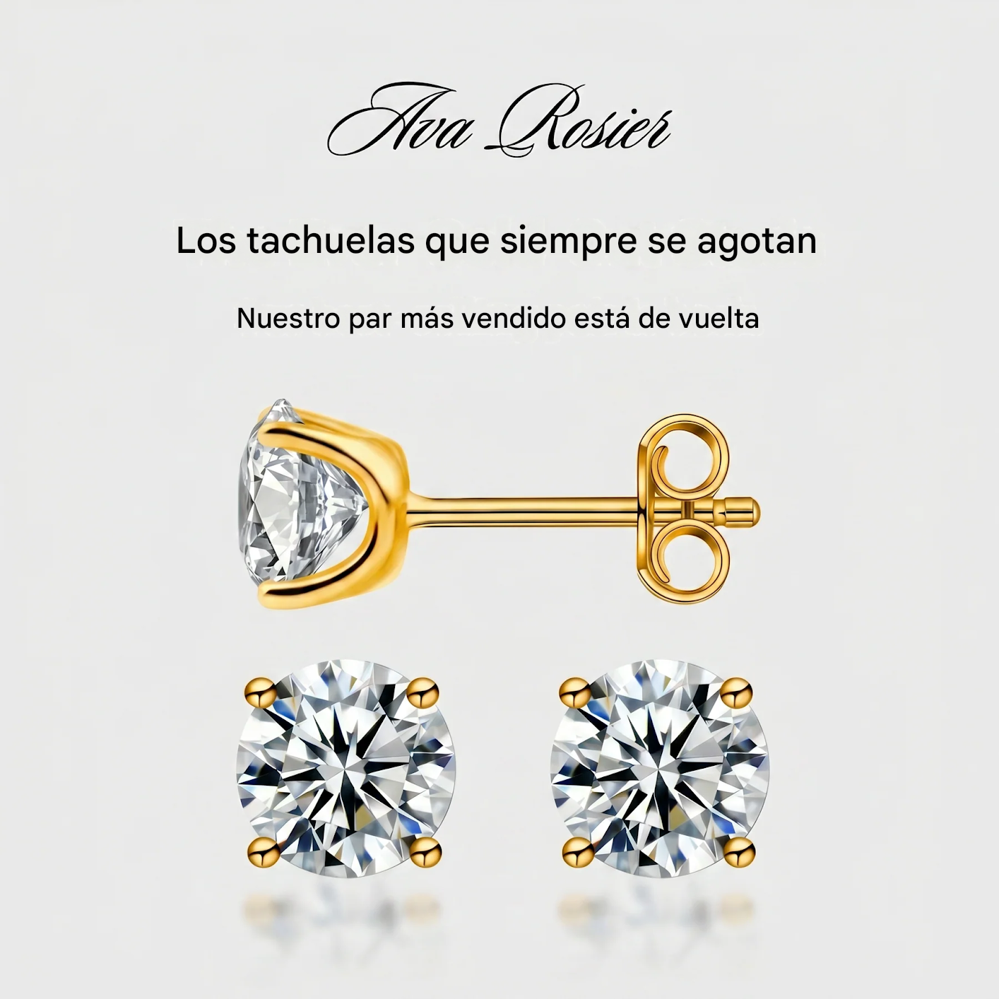 Pendientes Solitario De Moissanita Y Diamante