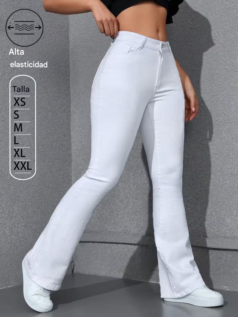 Jeans Bota Campana Tiro Alto