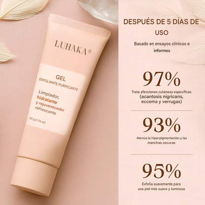 Luhaka® Gel Exfoliante Purificante ACE 3 Para Acantosis Nigricans, Exfoliación, Manchas Oscuras, Acrocordones y Eczema