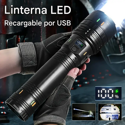 Linterna táctica recargable – Hasta 200 m de alcance