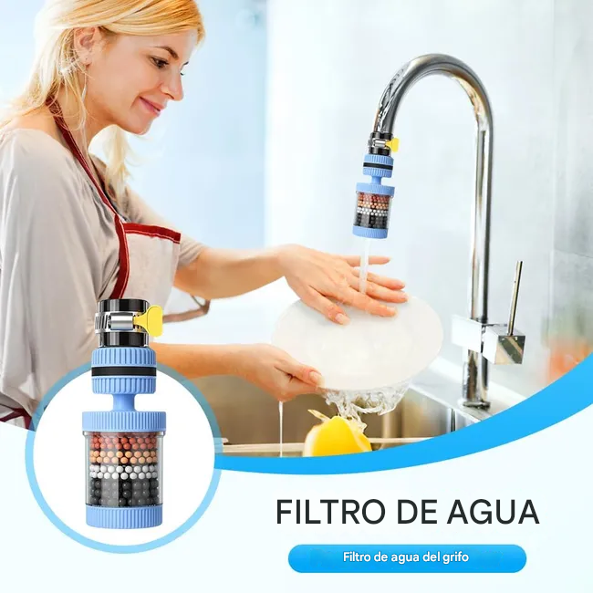 (Pague 1 lleve 2✨🔥) Filtro purificador de agua para grifo🚿