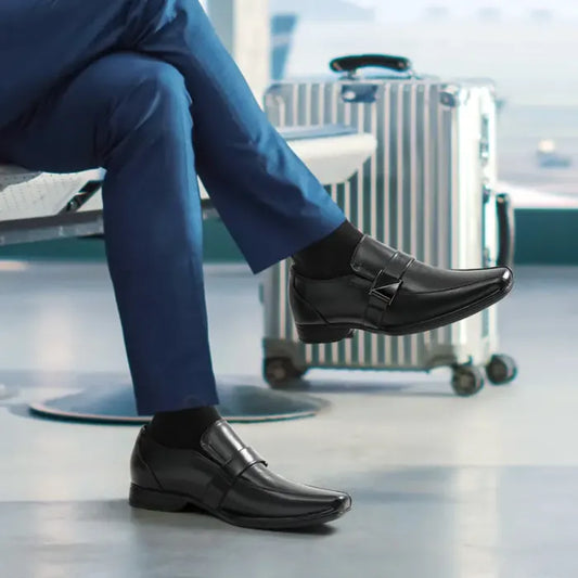 Bruno Marc™ Giorgio Wide – Mocasines Monk Strap de Cuero