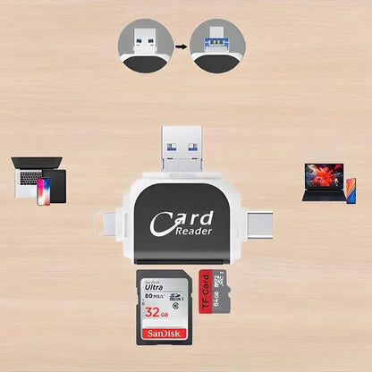 Adaptador De Lector De Tarjetas 4 En 1